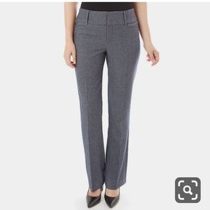 Curvy-fit grey trousers.